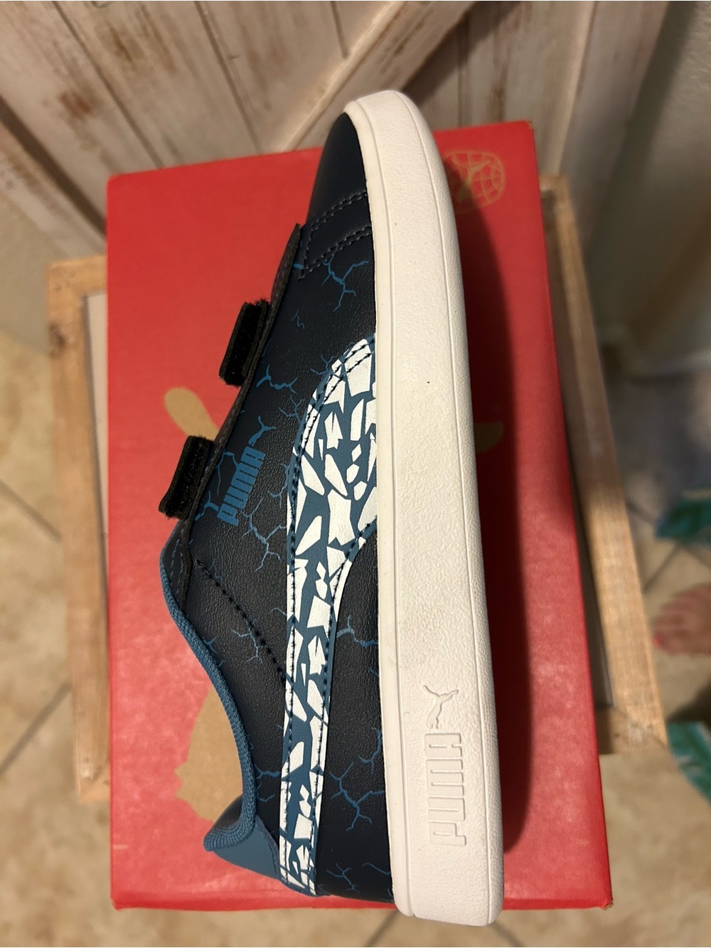 NIB Puma Smash 3.0 Icy Monster Little Kid Sneakers Navy Blue 3.5C 397989-02